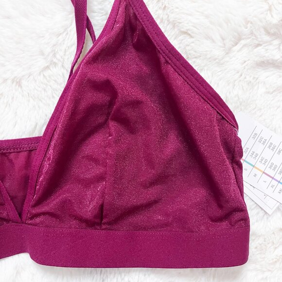 🔮 5/$25 Auden Cherry Pink Unlined Bralette Medium NWT - Picture 3 of 7